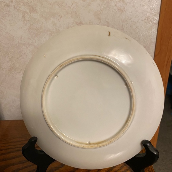 Vintage Hanging Plate Floral Dogwood Cherry Blossom Gold Rim 8” - Picture 2 of 2